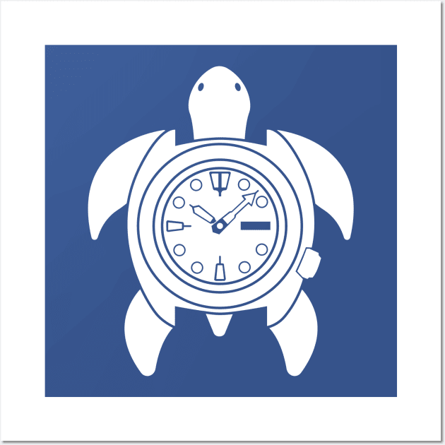 Turtle - white Wall Art by spicytees